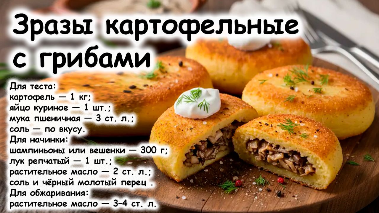 Зразы картофельные с грибами