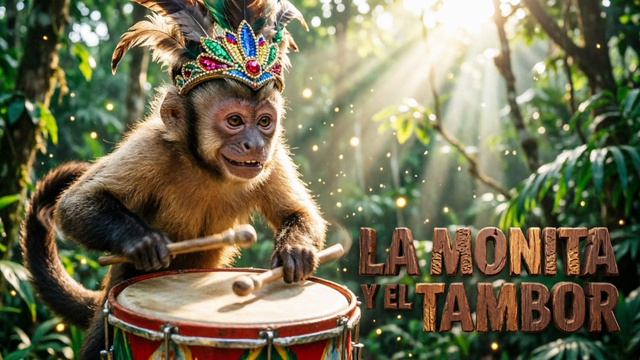🥁 LA MONITA Y EL TAMBOR | Обезьянка и Барабан  Детская Песня про Рио | Ритм и Веселье на Испанском