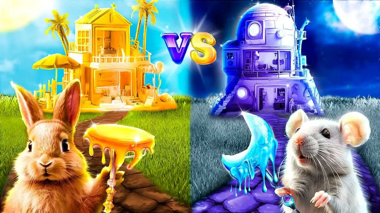 Домики одного цвета челлендж! Девушка День Vs парень Ночь!