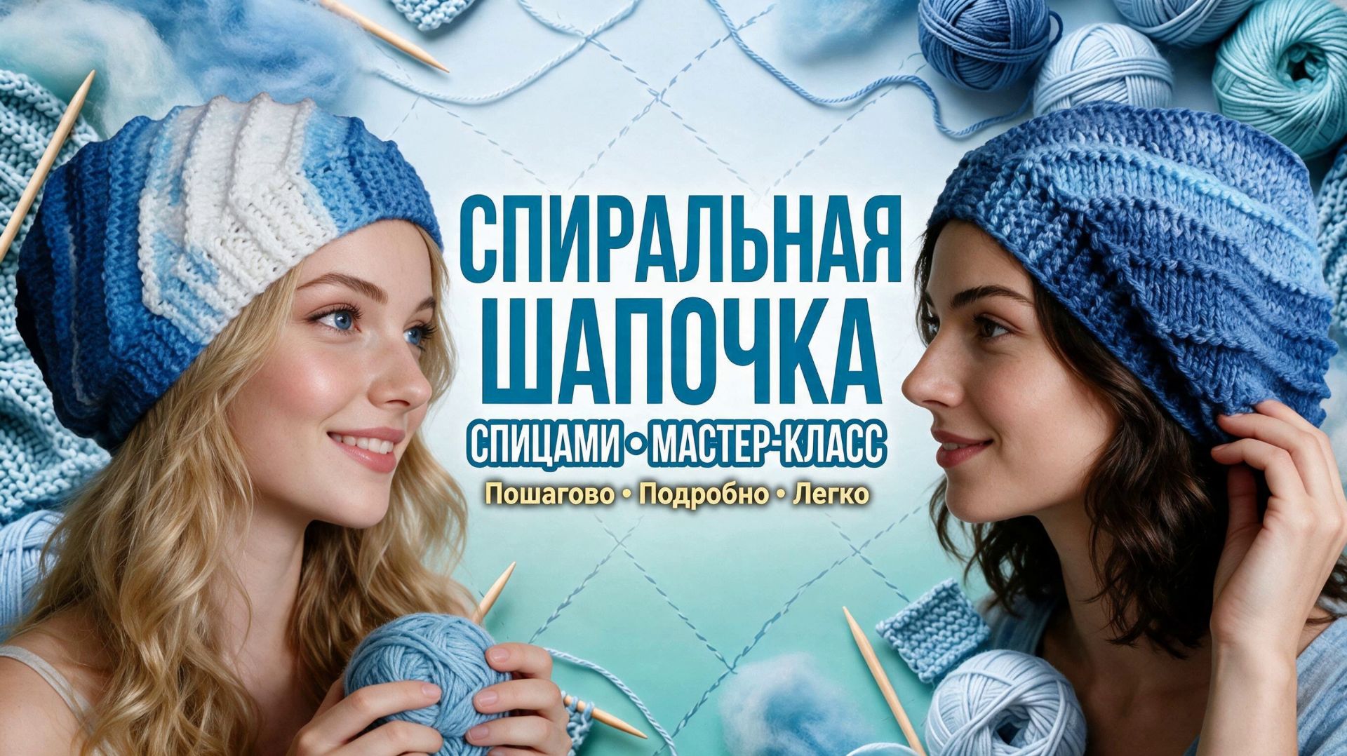 Эффектная шапочка спицами: вяжем легко в поперечном направлении