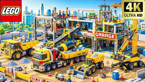Гигантский автомобильный гараж LEGO Technic с подвижным мостом