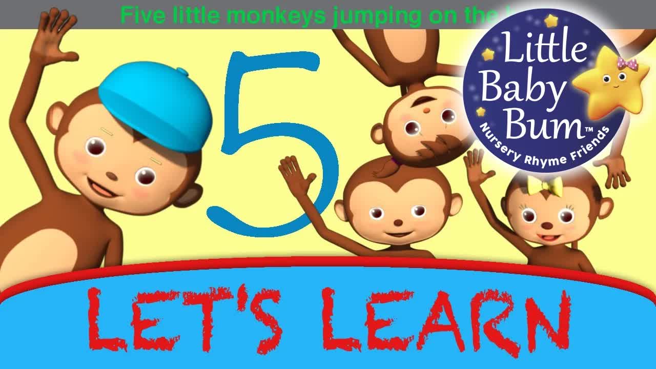 Пять маленьких обезьянок прыгают | Little Baby Bum | Детские стишки для малышей | Песни для детей