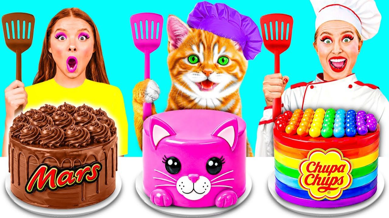 Кулинарный Челлендж# Я против Бабушки с Котиком # Фантастические Лайфхаки с Едой