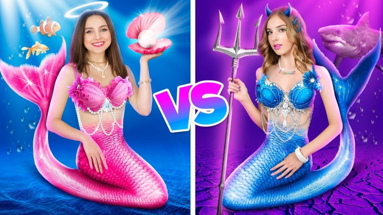 Хорошая Vs Плохая Русалка # Перевоплощение Русалки в Красотку ради Парня