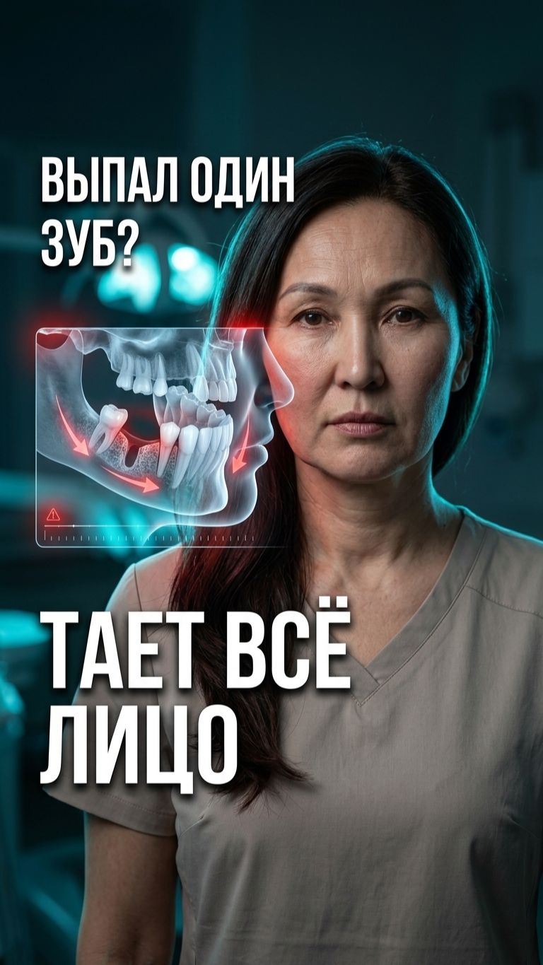 Атрофия кости после потери зуба  почему тает лицо если не ставить имплант