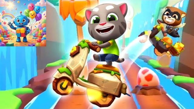 Talking Tom Gold Run 2. Том Гонки на мотоциклах и Новое Путешествие времени На весь экран [get-