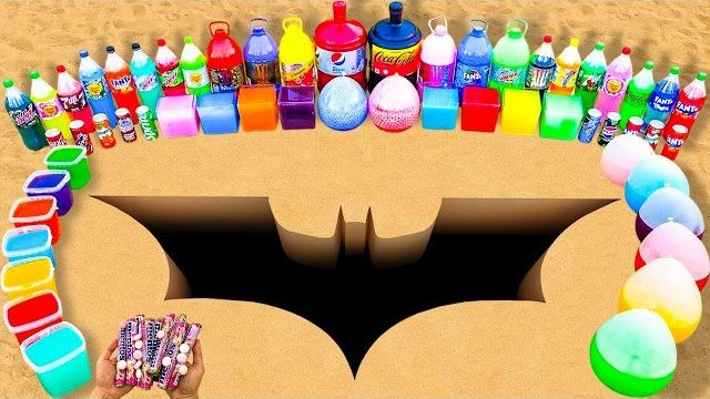 Эксперимент: гигантский логотип Бэтмена взрывается! Pepsi/Coca-Cola против Mentos