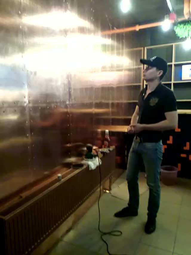 Монтаж медных листов на стену ч1