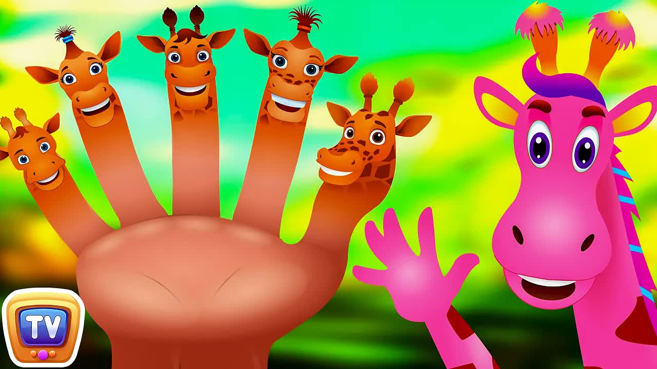 Пальчиковая семья жирафа | ChuChu TV Пальчиковые семьи животных Детские стишки и песни для детей