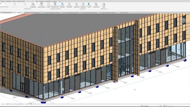 Обзор модели АР. 🏗️ 4D-моделирования строительства завода г. Омске, Россия.