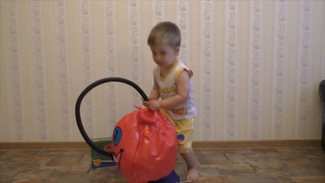 ★ Мяч фитбол с рогами надуваем и играем