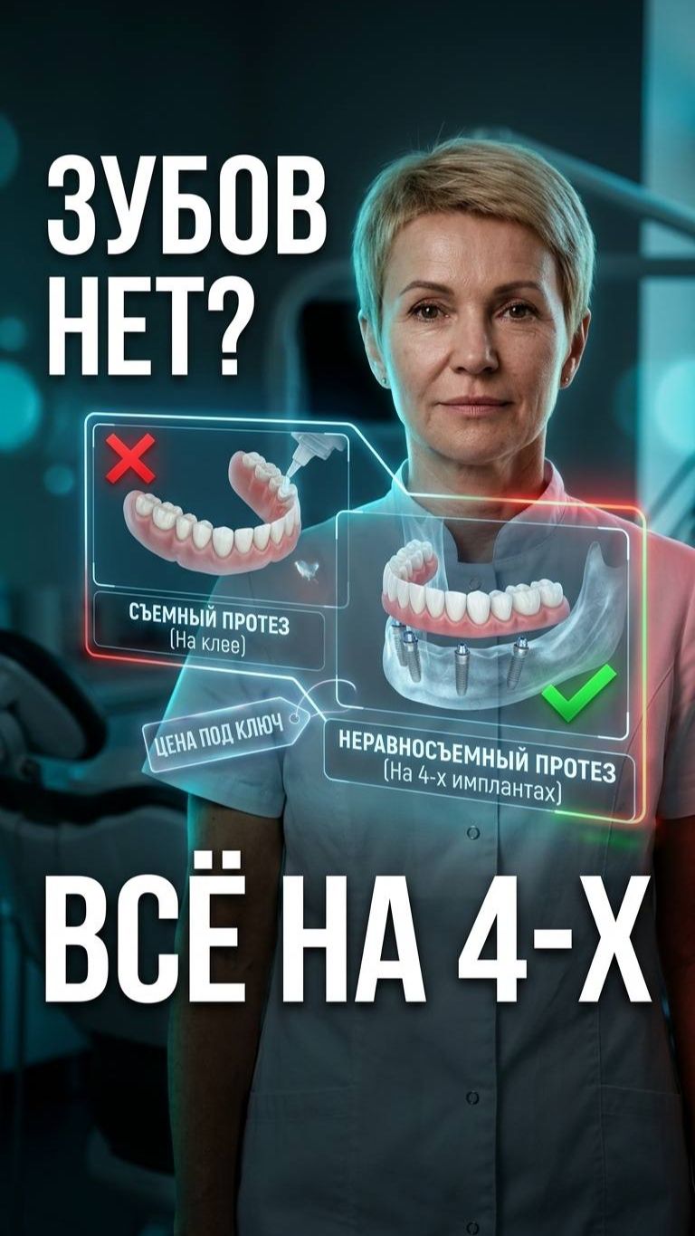 Нет зубов? Съёмный протез — не единственный вариант 🦷