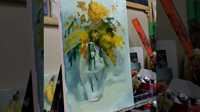 Борисова Екатерина. Букет мимозы