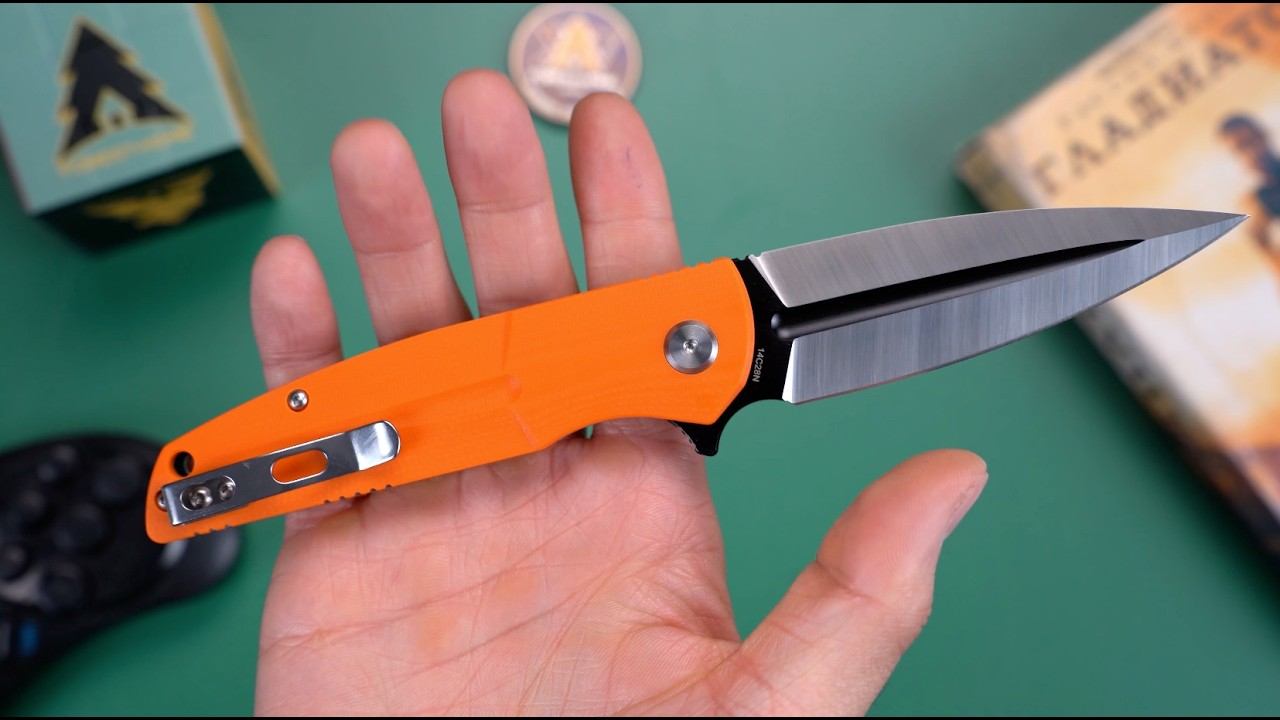Нож Bestech Fin Blackwash/Satin сталь 14C28N рукоять Orange G10 (BG34B-2)