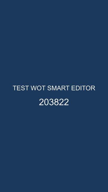 TEST WOT SMART EDITOR 203822 #миртанков #танки #aquadory