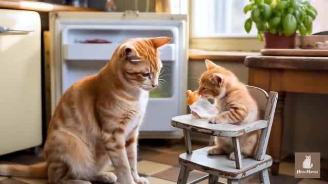 😱Очень Интересные Мультики Для детей, Мама кошка и ее сыночки ❤️