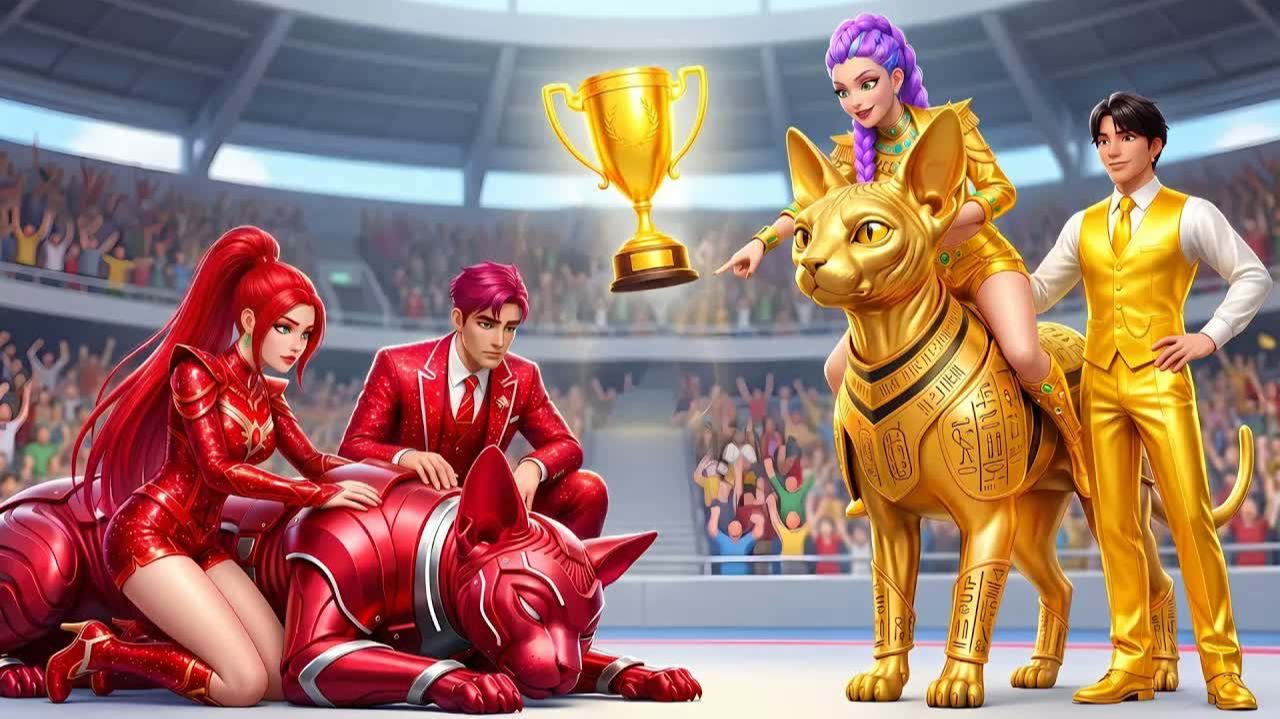 РУМИ выигрывает Чемпионат по кошачьим гонкам Волшебных Сфинксов - KPOP Demon Hunters
