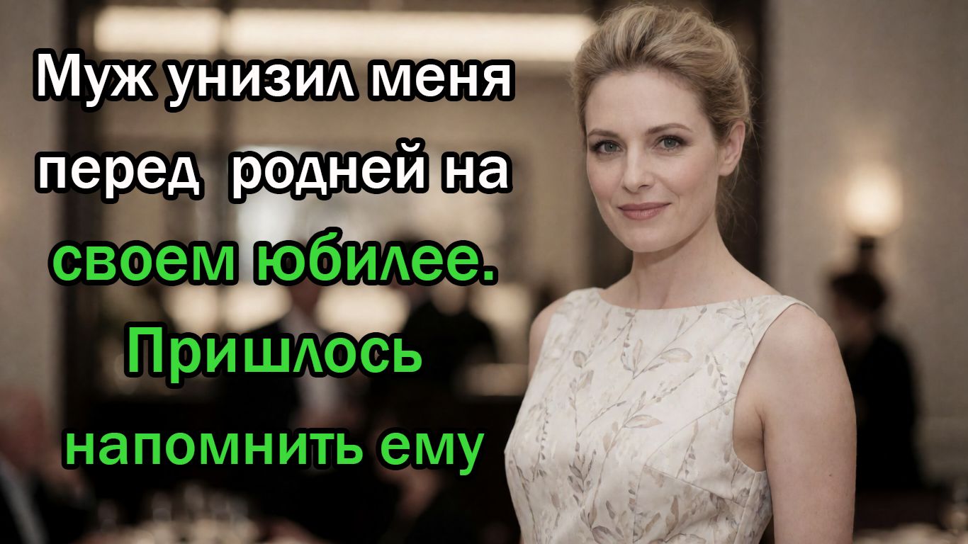 Муж унизил меня перед всей родней на своем юбилее. Пришлось напомнить ему...