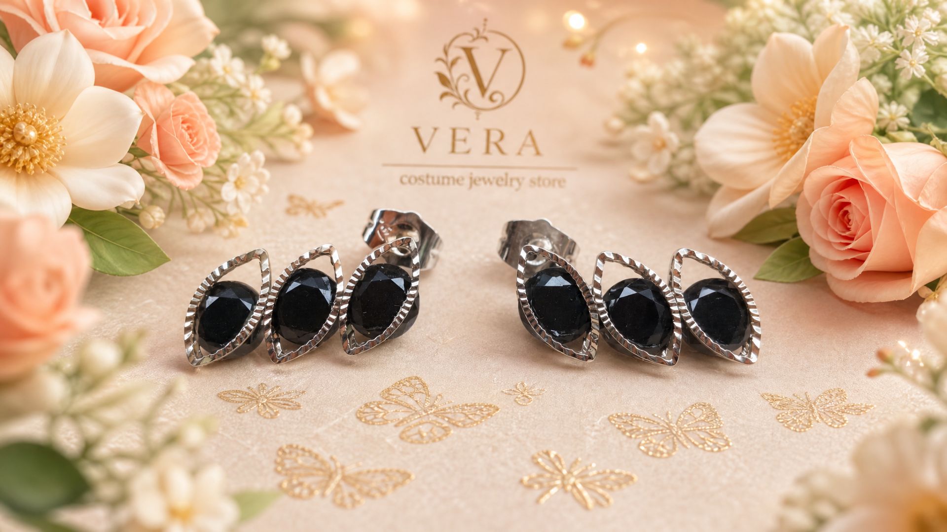 Серьги Ирида Родирование Фианит VERA Р1-119