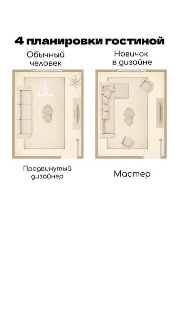 Одна гостиная может выглядеть совершенно по-разному