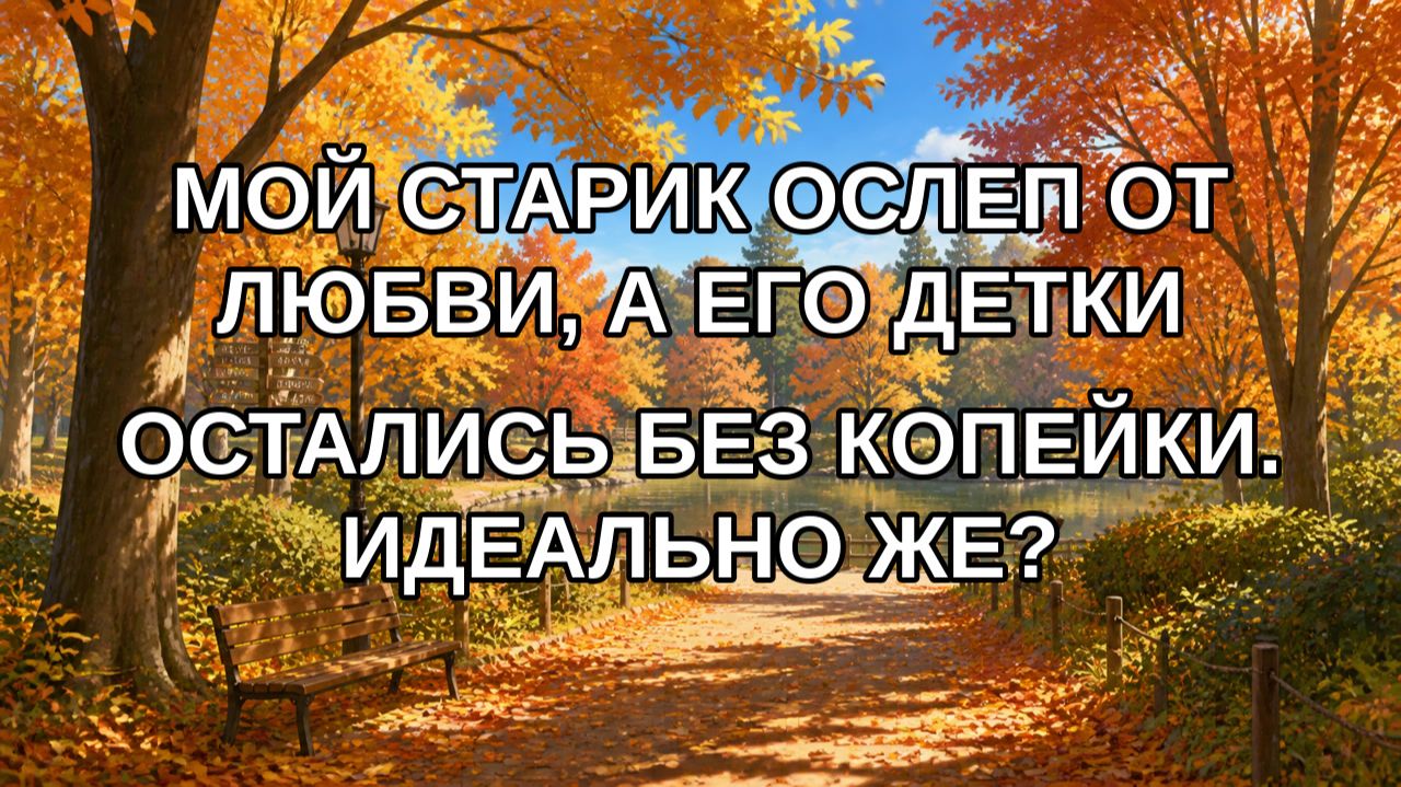 Мой старик ослеп от любви а его детки остались без копейки. Идеально же?