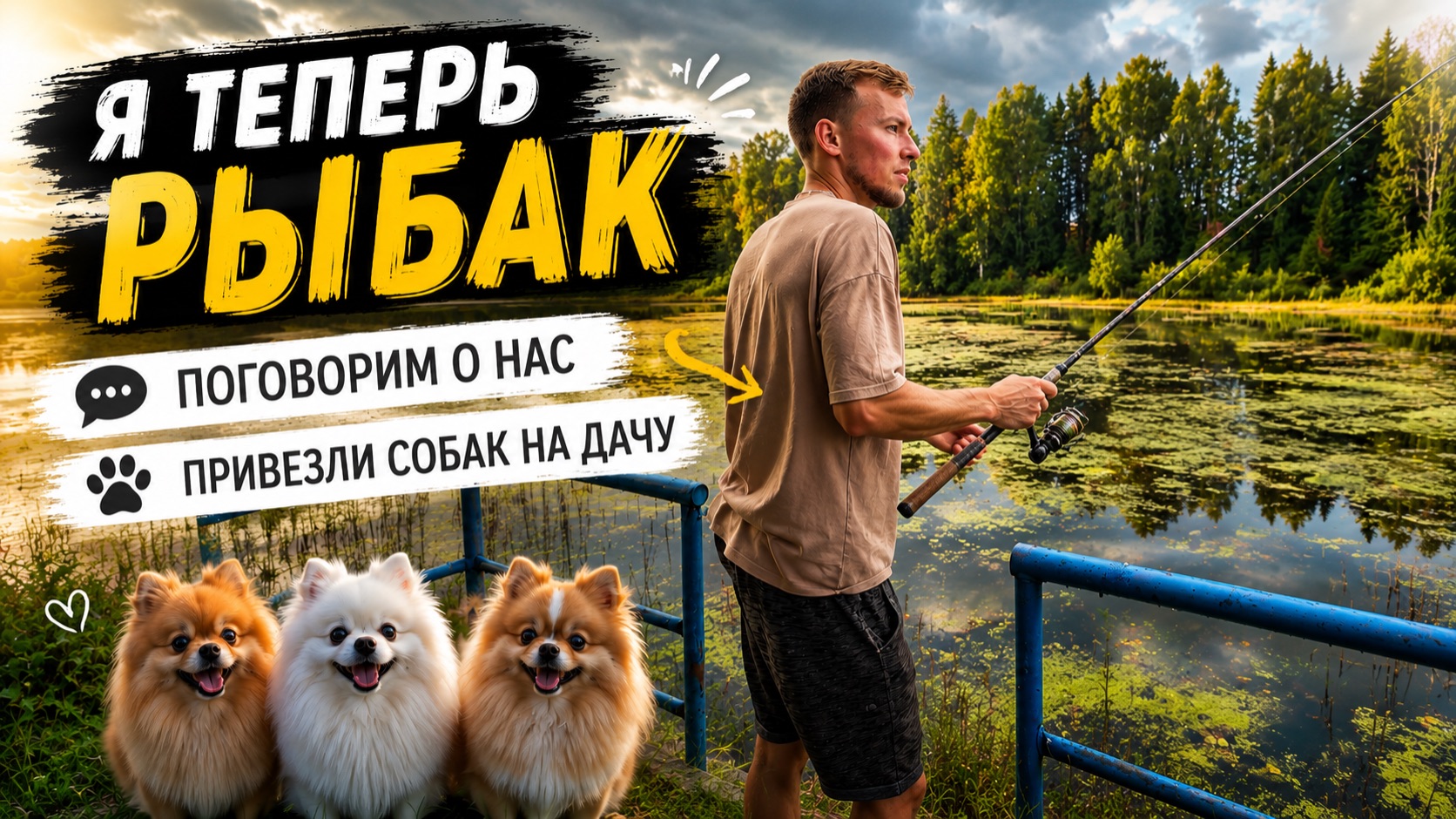 Рыбалка на даче. Поговорим о нас. Привезли собак на природу