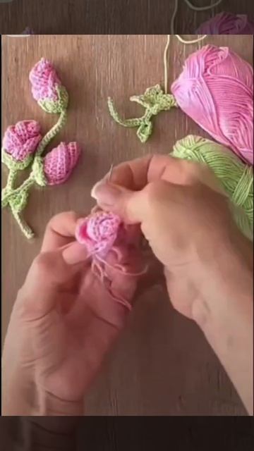 Как связать розу крючком 🧶