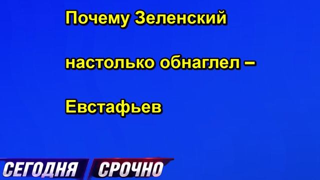 Почему Зеленский настолько обнаглел – Евстафьев