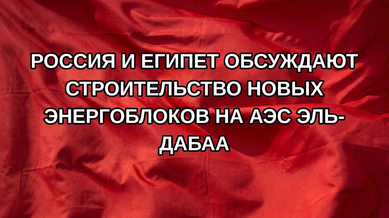 Россия и Египет обсуждают строительство новых энергоблоков на АЭС Эль-Дабаа