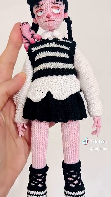 My Version Of Crochet Wednesday. She’s About 27 Cm Tall. #doll #crochet #amigurumi #toy #wednesday