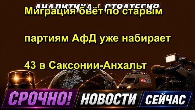 Миграция бьёт по старым партиям АфД уже набирает 43 в Саксонии Анхальт