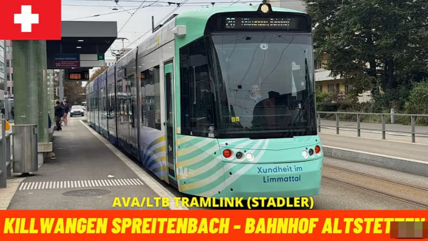 🚋 4К SmartTV ➤  Из Килльвангена в Цюрих-Альтеттен, Aargau Verkehr AG, Швейцария, октябрь 2025 г. 🚋