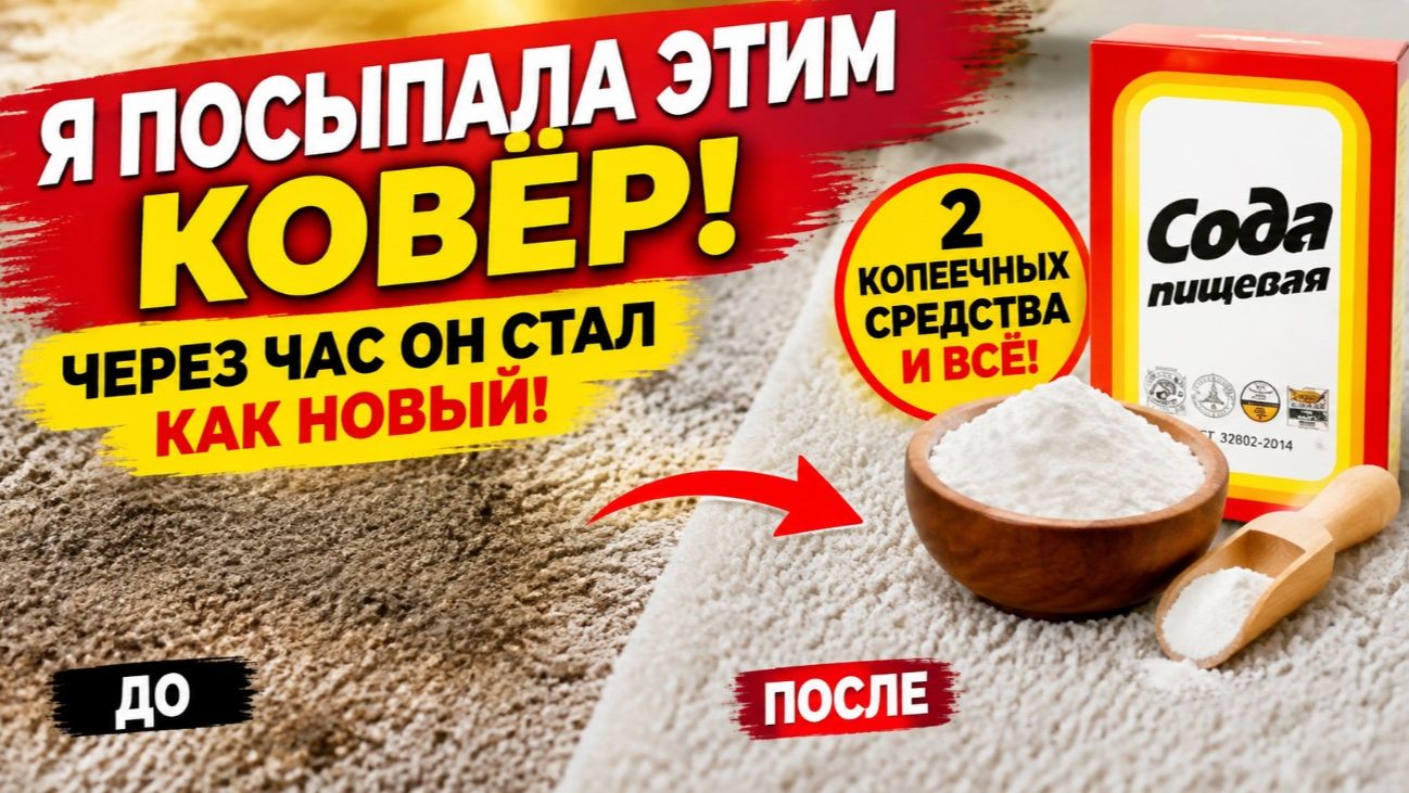 Этот способ чистки ковра стоит копейки, а эффект как после химчистки