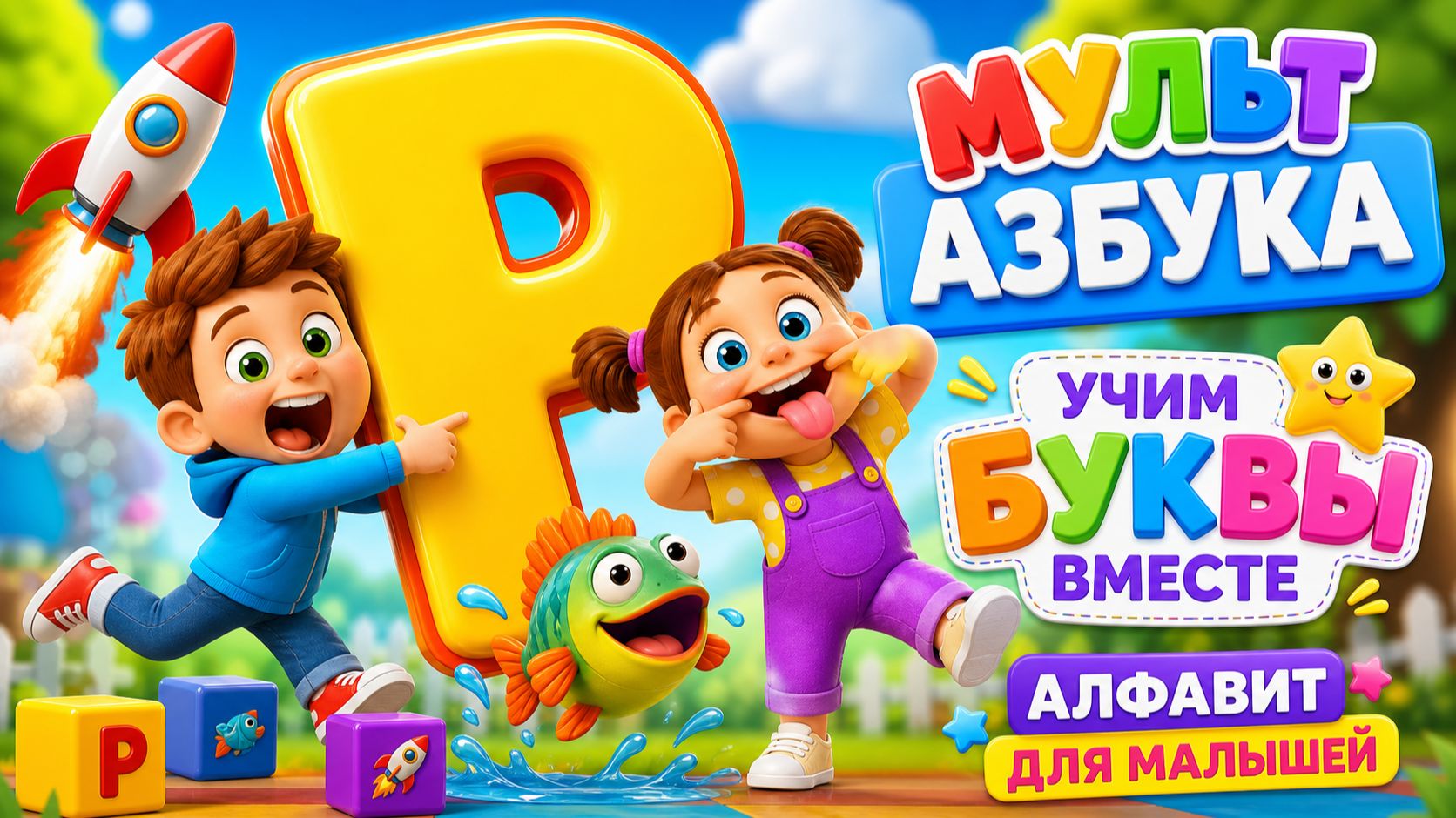 🔤🚀 Буква Р: Мульт Азбука — учим буквы вместе | Алфавит для малышей ✨