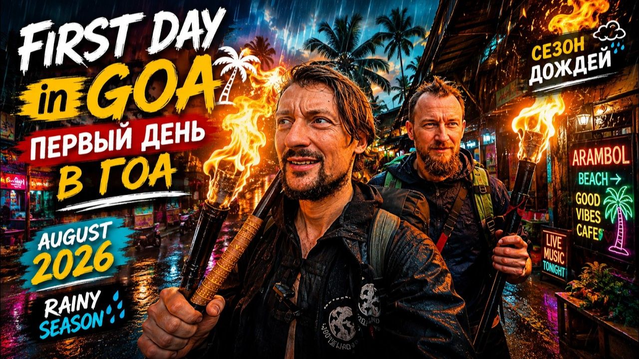 КАК ВЫЖИВАЕТ РУССКОЯЗЫЧНАЯ МОЛОДЕЖЬ В ГОА:  СЕЗОН ДОЖДЕЙ 🌧️🔥 ｜ НАШ ПЕРВЫЙ ДЕНЬ В АРАМБОЛЕ
