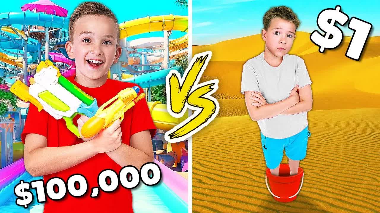 ЧЕЛЛЕНДЖ АКВАПАРКА ЗА $1 VS $10,000!