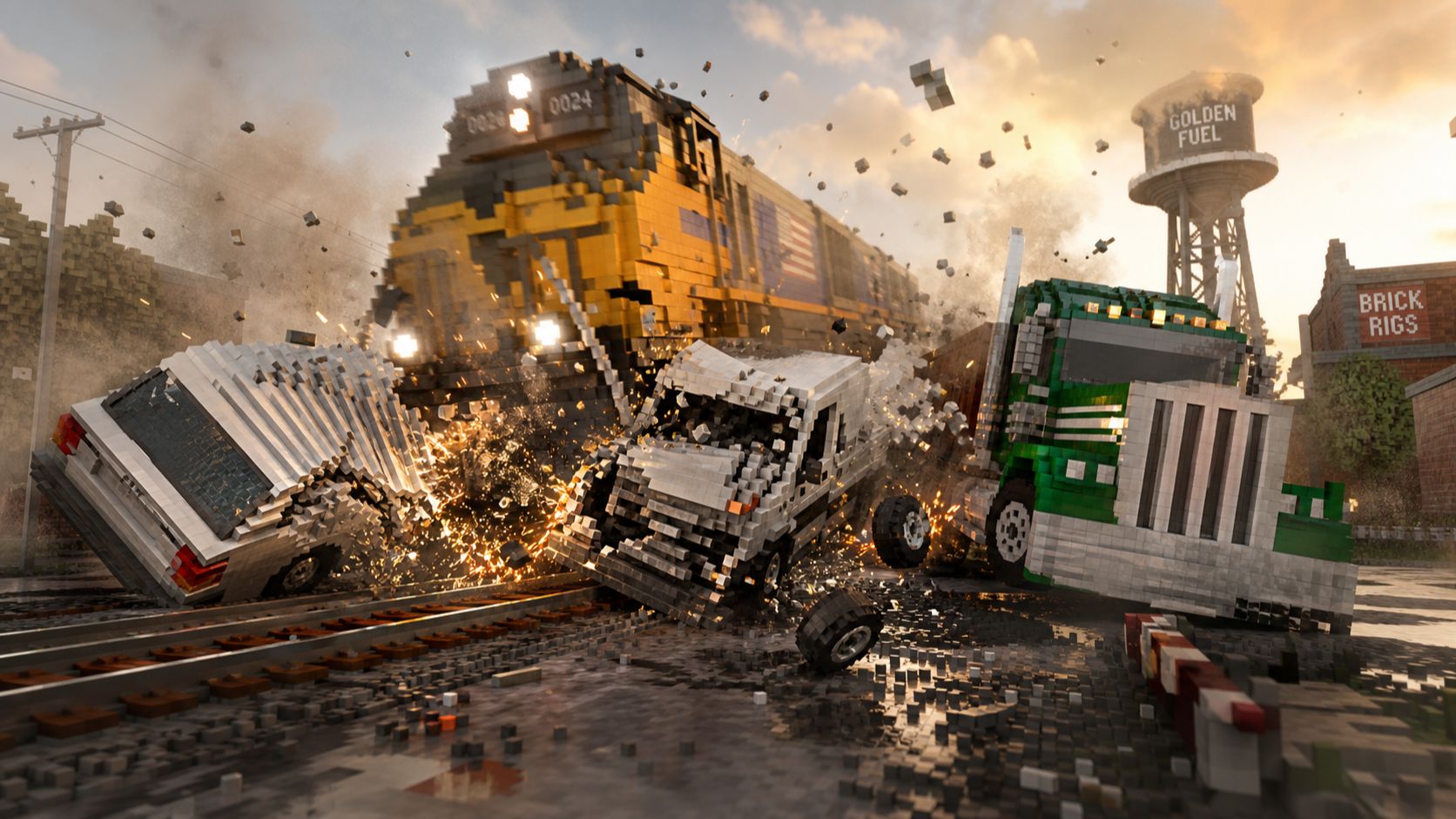 Пытаемся остановить поезд разными машинами в Teardown🚂💥 | Teardown | Мультики