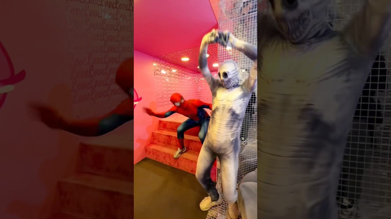 Spider-Man got scared of a zombie unexpectedly  spiderman