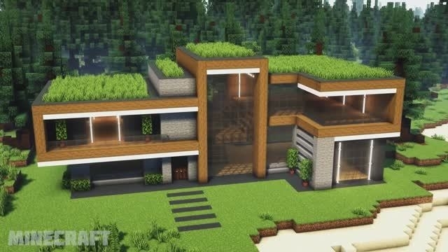 Как построить красивый особняк в 2 этажа в Minecraft