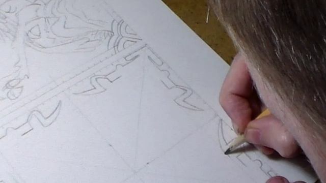 Рисую оранжево-синий цветок в китайском стиле. Эскиз керамической плитки. Часть 1