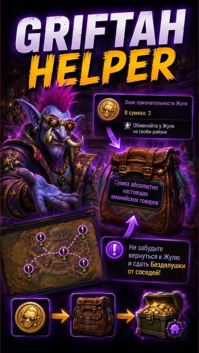 🧌 Griftah Helper - ПОМОЖЕТ НАЙТИ ВСЁ! Скрытое задание в World Of Warcraft: Midnight 12.1  #midnight