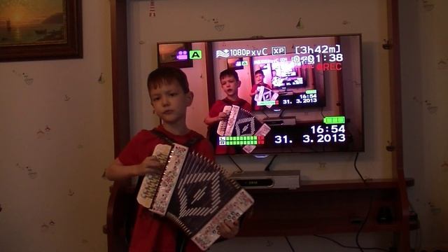 Розовый вечер под гармонь в исполнении Михаила. Вот настоящий артист.mp4
