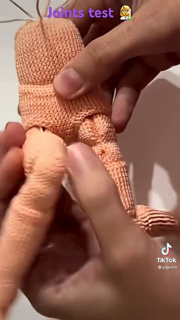 Testing My New Crochet Doll Joints ✨ #crochet #doll #handmade #bjd #amigurumi #toys