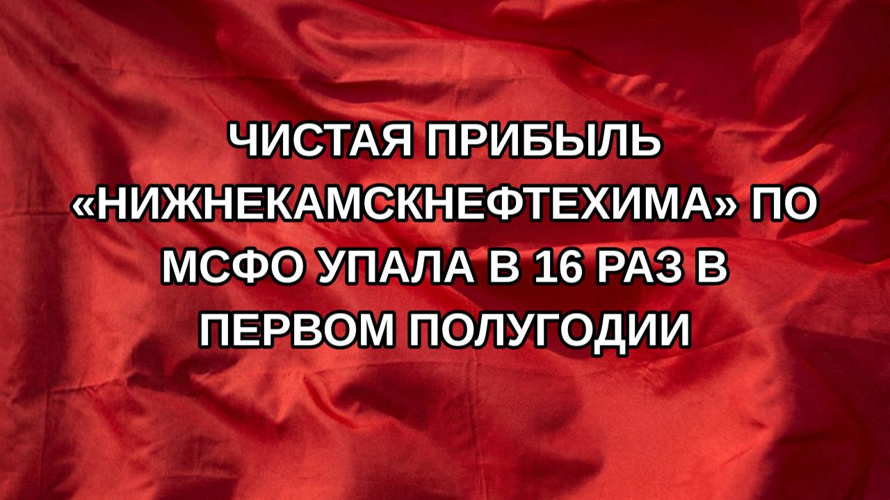 Чистая прибыль «Нижнекамскнефтехима» по МСФО упала в 16 раз в первом полугодии