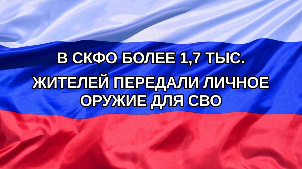 Н. РФ В СКФО более 17 тыс. жителей передали личное оружие для СВО