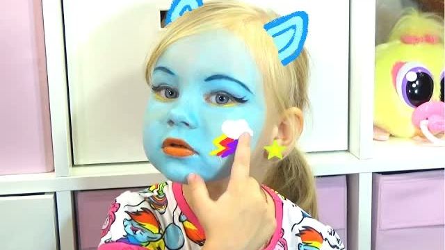 Алиса РЕЙНБОУ ДЭШ макияж аквагрим и играем RAINBOW DASH Face Painting For Kids Entertainme