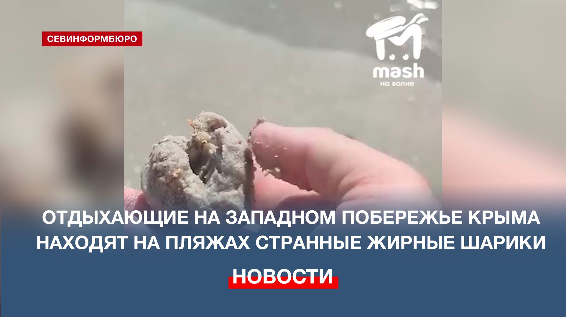 Отдыхающие на западном побережье Крыма находят на пляжах странные жирные шарики