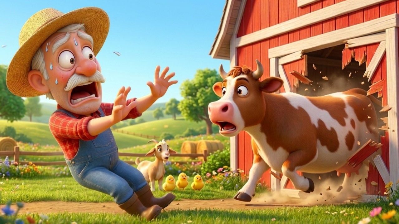 Ферма Старого Макдональда # Злая корова ломает сарай! 🐄 Детские песни