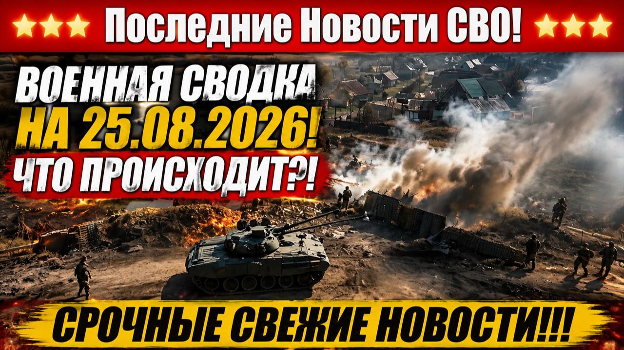 СВО на Украине - Сводка СВО на 25 Августа и Карта боевых действий сегодня 25.08.2026