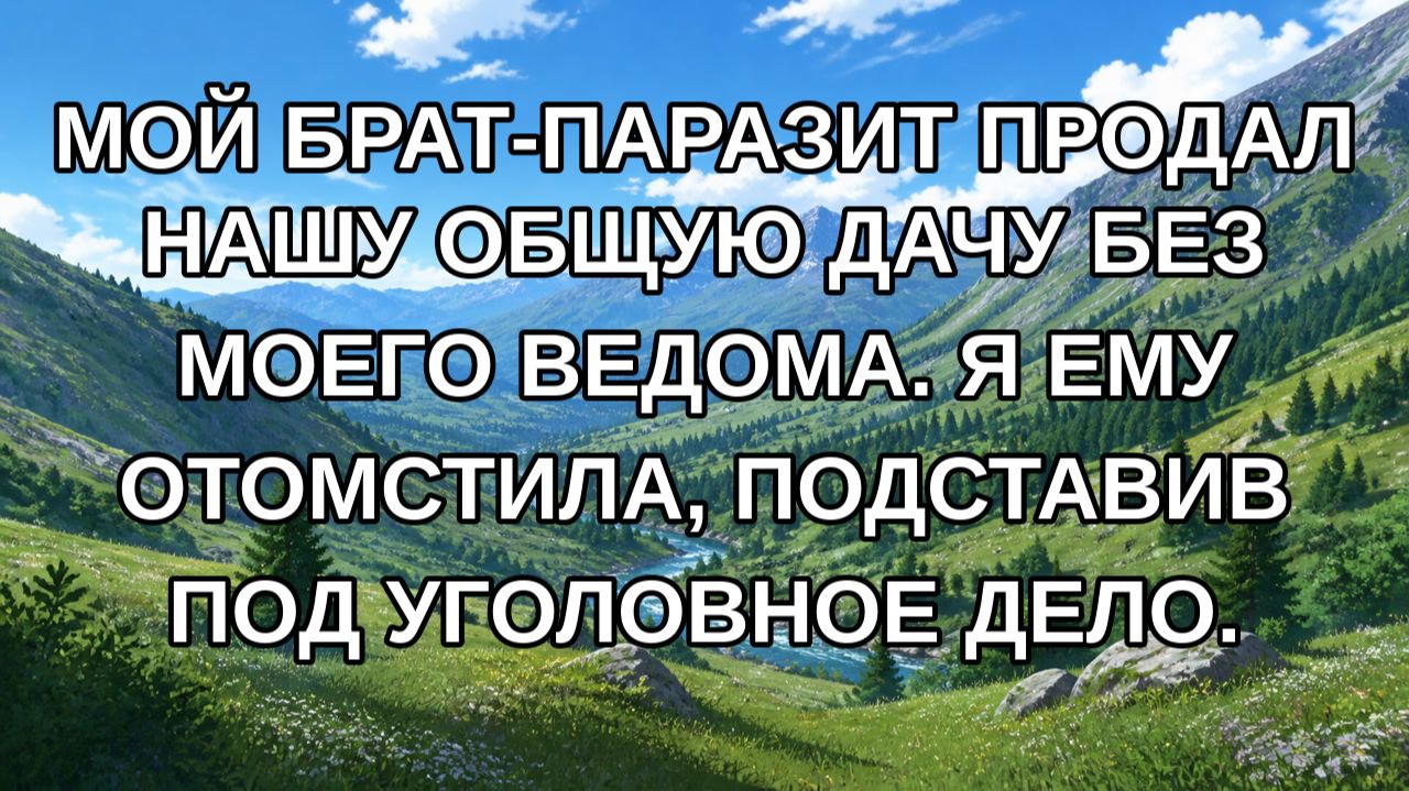 Мой брат-паразит продал нашу общую дачу без моего ведома. Я ему отомстила подставив под уголовное